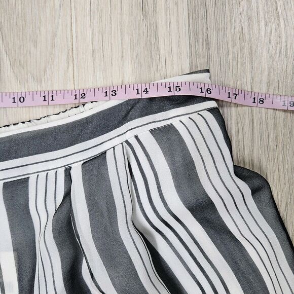 Zimmernann Anthropologie Womens Pants L Black Stripe Wide Leg Pull on Sheer Silk - Picture 3 of 14